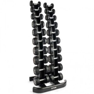 Future Premium Rubber Dumbbell Set & Rack 2 - 20kg