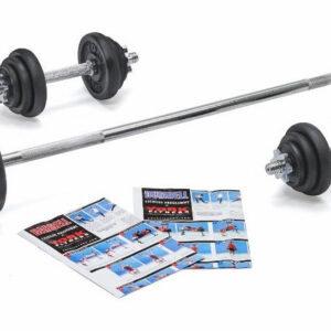 York 50kg Black Cast Iron Barbell and Dumbell Set