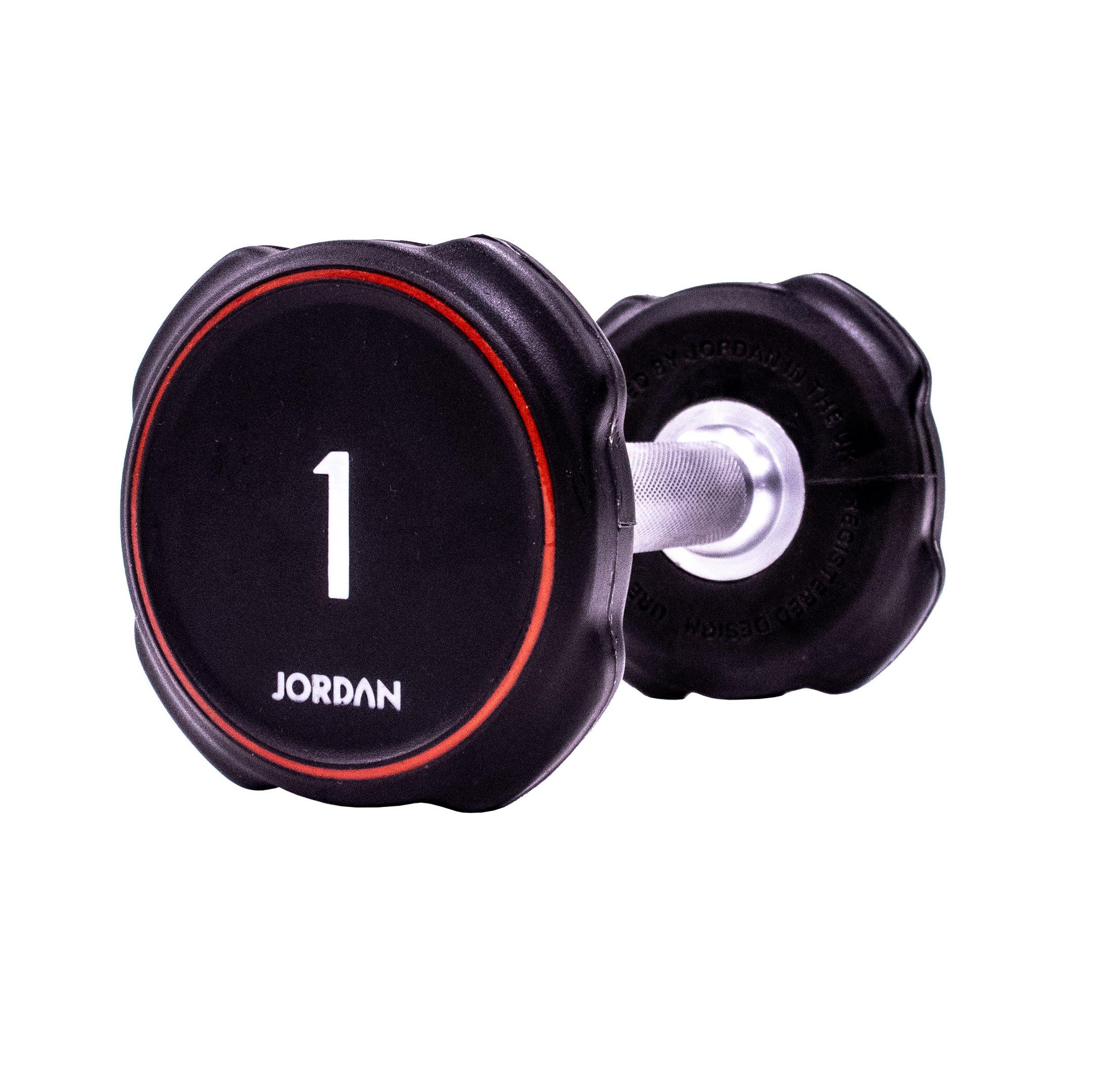 Jordan Ignite V2 Urethane Dumbbells 1-10kg Set with Vertical Rack