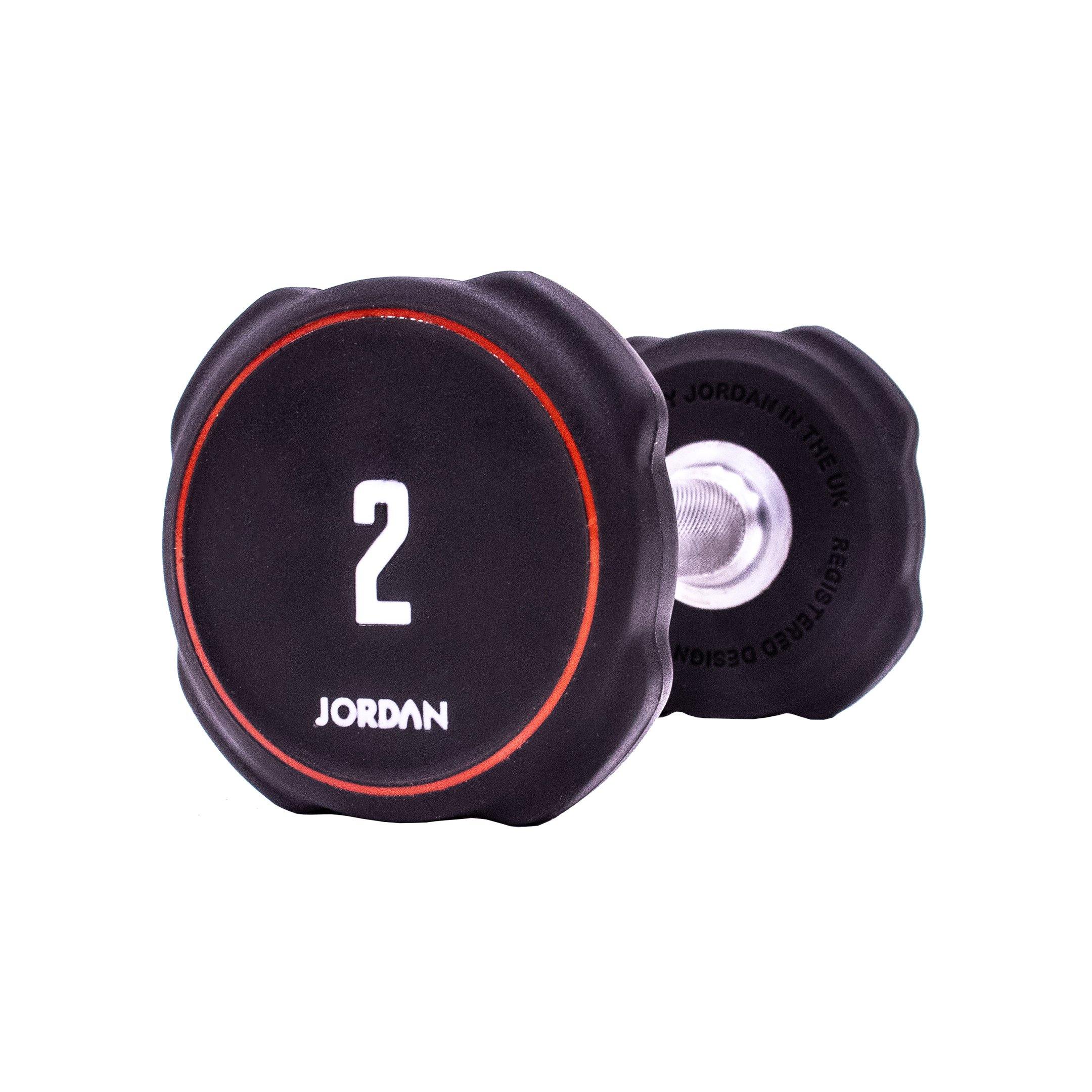 Jordan Ignite V2 Urethane Dumbbells 1-10kg Set with Vertical Rack - Image 3