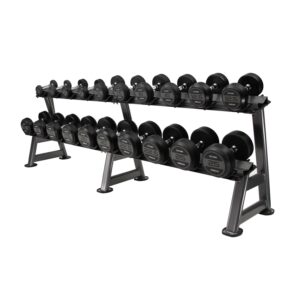 Jordan Classic Rubber Dumbbells Set Grey 2.5-25kg With Rack