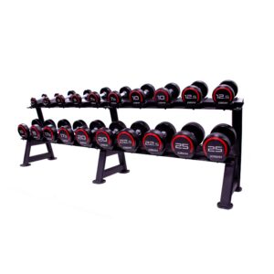 Jordan Premium Urethane Dumbbell set - 2.5-25kg with Horizontal Rack