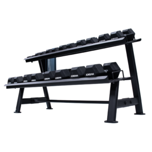 Jordan 10 Pair, 2 Tier Hexagonal Dumbbell Rack With Trays