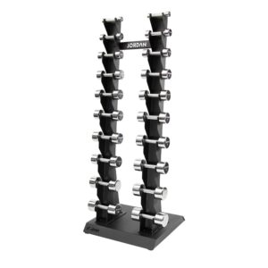 Jordan Chrome Dumbbell set 1-10kg with Vertical Rack