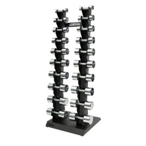 Jordan Chrome Dumbbell set 2-20kg with Vertical Rack