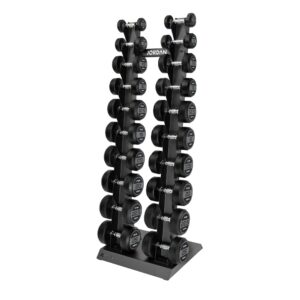 Jordan Classic Rubber Dumbbells Set Grey 2.5-25kg With Vertical Rack