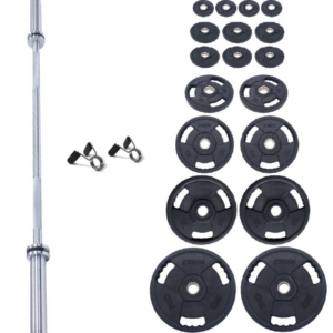 Jordan 140kg Classic Rubber Olympic Disc and Bar Set