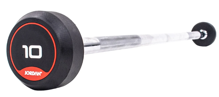 Jordan Rubber Barbell Set 10-45kg Solid Ends with Straight Bars and Rack - Image 2