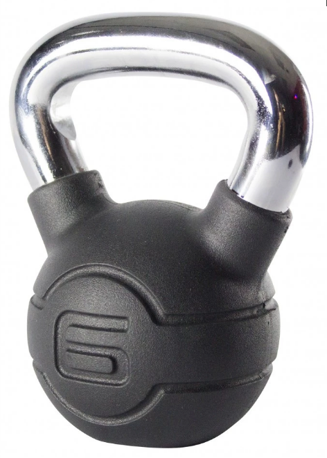 Jordan Black Rubber Covered Kettlebell with Chrome Handle (up to 24kg) - Image 9