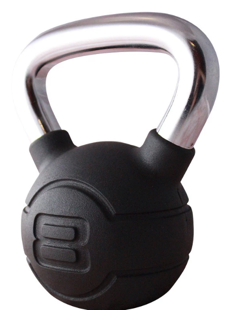 Jordan Black Rubber Covered Kettlebell with Chrome Handle (up to 24kg) - Image 8