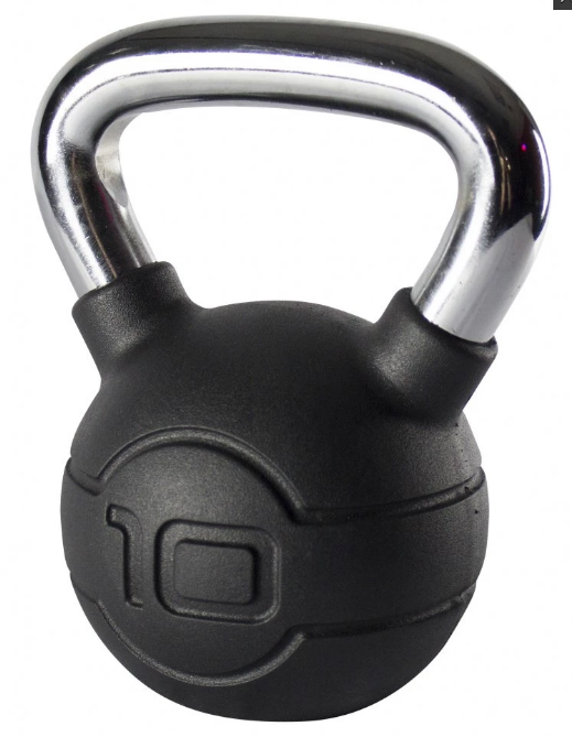 Jordan Black Rubber Covered Kettlebell with Chrome Handle (up to 24kg) - Image 7