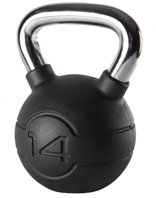 Jordan Black Rubber Covered Kettlebell with Chrome Handle (up to 24kg) - Image 6