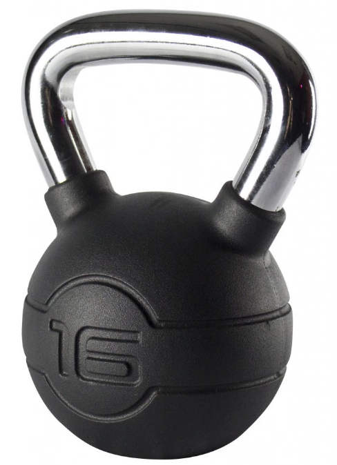 Jordan Black Rubber Covered Kettlebell with Chrome Handle (up to 24kg) - Image 5