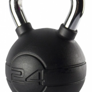 Jordan Black Rubber Covered Kettlebell with Chrome Handle (up to 24kg)