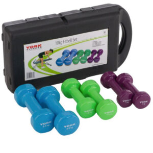 York 10 KG Vinyl Fitbell Set in case