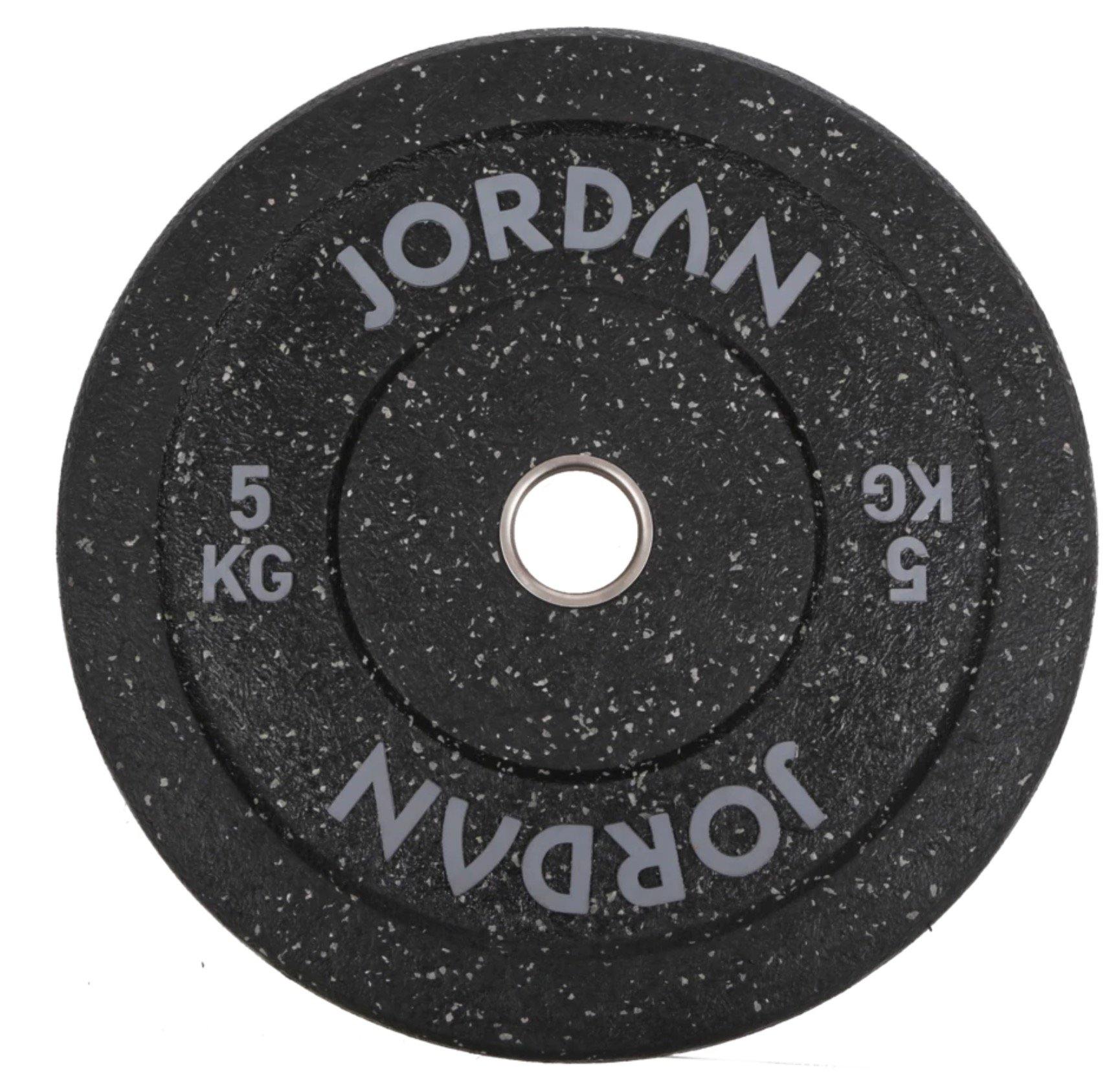 Jordan HG Black Rubber Bumper Plate - Coloured Fleck - 150kg Set - Image 6