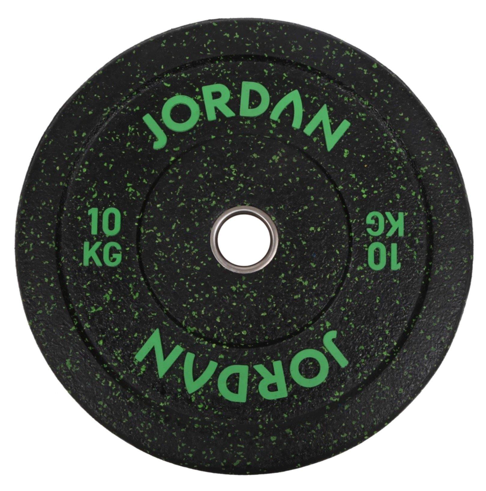 Jordan HG Black Rubber Bumper Plate - Coloured Fleck - 150kg Set - Image 3