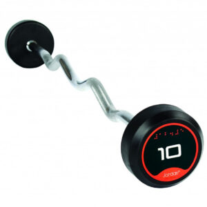 Jordan Rubber Barbells Set 10-45kg with Curl Bars