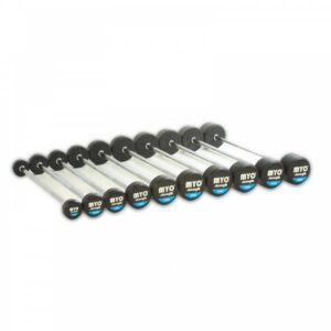 MYO Strength Rubber Barbell with PU End Cap - 10kg - 50kg Straight (10 Bar Set)
