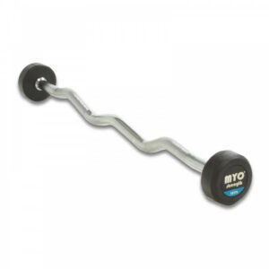 MYO Strength Rubber Barbell with PU End Cap - EZ Bar