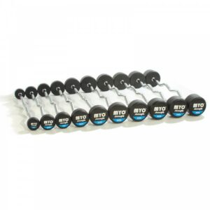 MYO Strength Rubber Barbell with PU End Cap - 10kg - 50kg EZ (10 Bar Set)