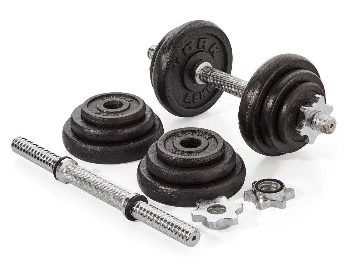 York 20kg Black Cast Iron Dumbell Set