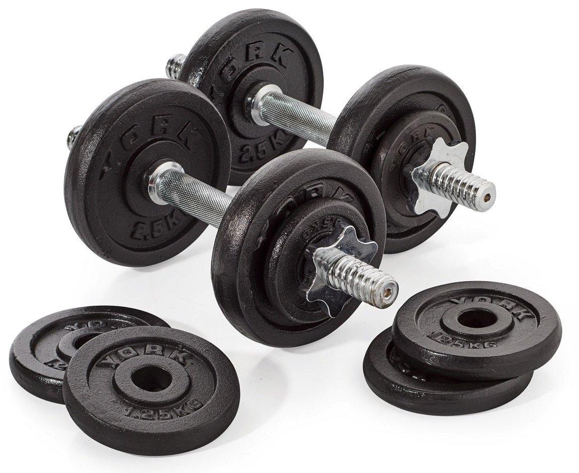York 20kg Black Cast Iron Dumbell Set - Image 2