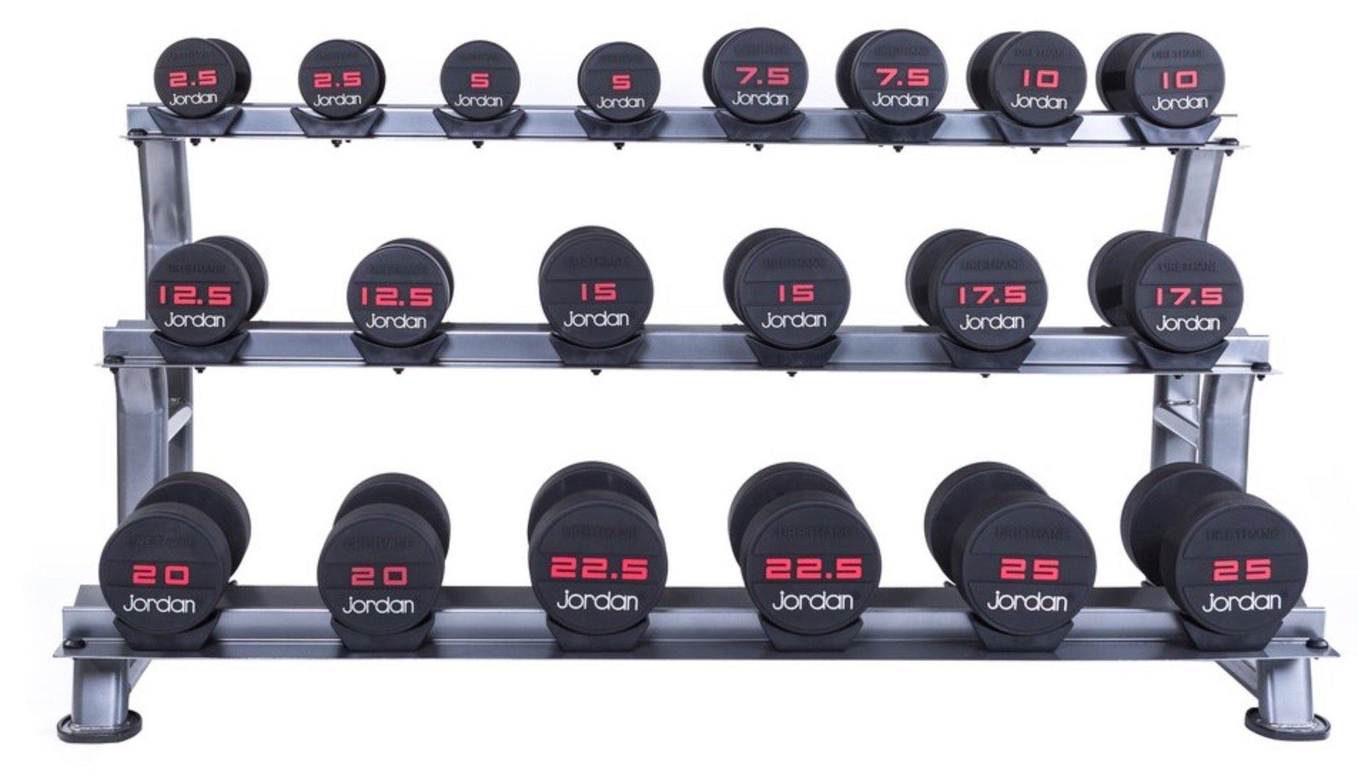 Jordan Dumbell Rack Oval Frame (10 Pair - 3 Tier) - Image 3
