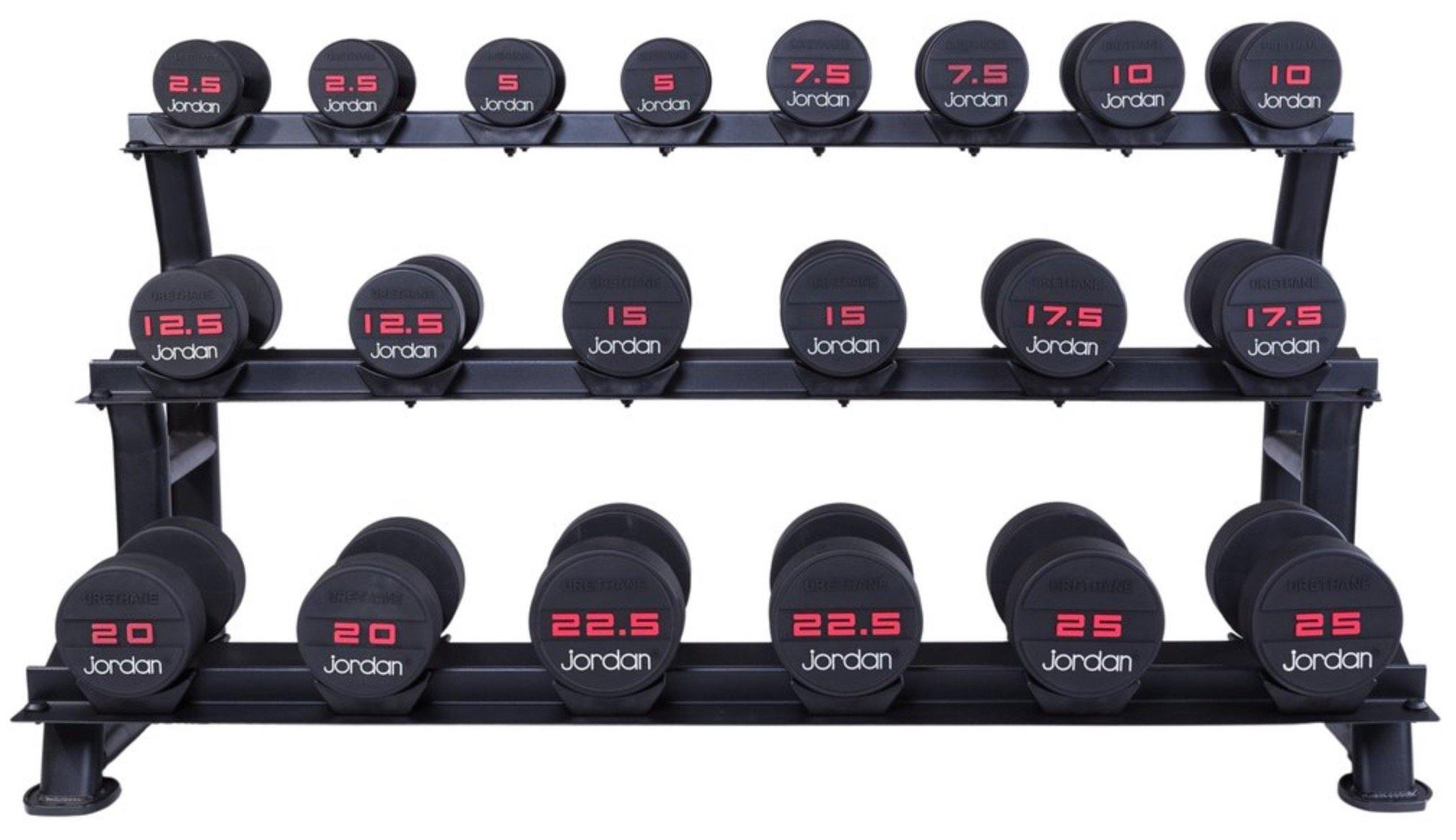 Jordan Dumbell Rack Oval Frame (10 Pair - 3 Tier) - Image 4